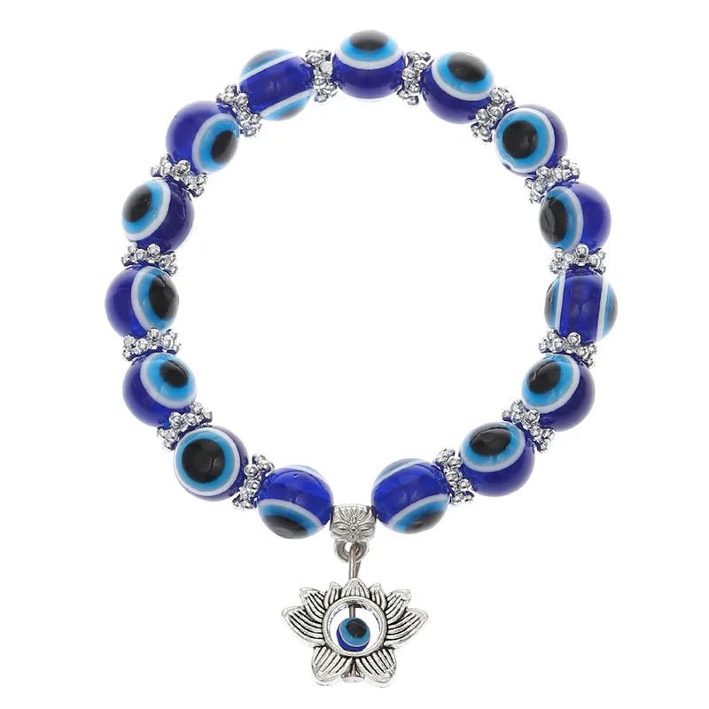 Turkish Blue Eyes Bracelet For Women Crystal Resin Lucky Bead Wishing Chain Bracelet Ladies Charm Jewelry Palm Wear Gifts - Gofionafashion