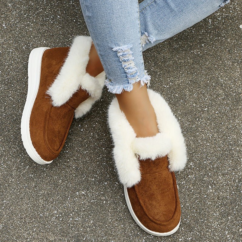 Warm Winter Shoes Plush Fur Ankle Boots Women - Gofionafashion