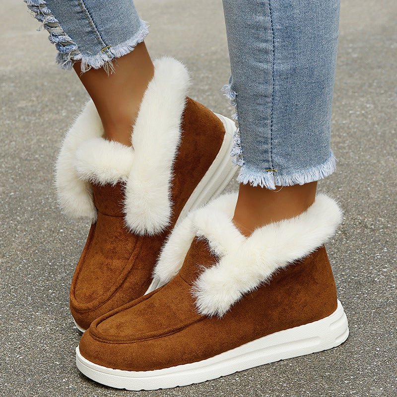 Warm Winter Shoes Plush Fur Ankle Boots Women - Gofionafashion