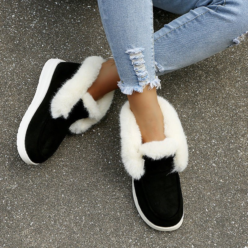 Warm Winter Shoes Plush Fur Ankle Boots Women - Gofionafashion