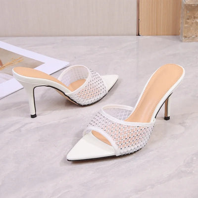 Women's High - heeled Sandals with Stilettos and Pointed Toes, Rhinestones shoes - Gofionafashion