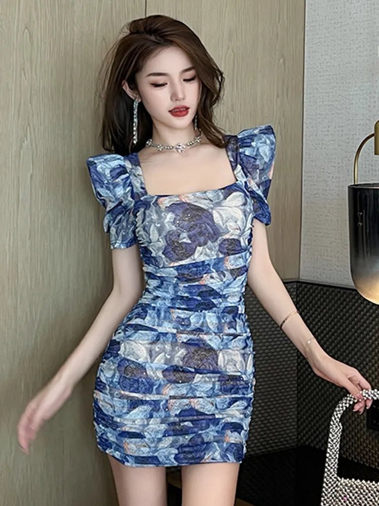 https://gofionafashion.com/products/mini-dress-flowers-mesh-lace-up-folds-bodycon-dress